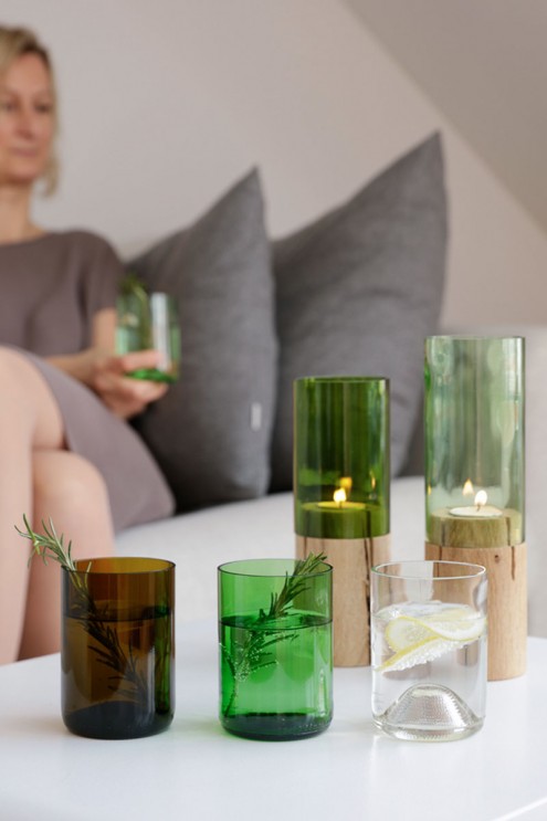 Upcycling Gläser, Trinkgläser, Wasserglas, Gin Tonic Glas, aus Weinflaschen, nachhaltig