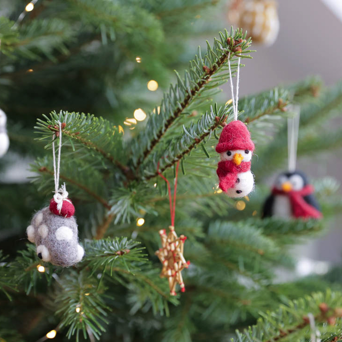 Christbaumschmuck, Anhänger für Weihnachtsbaum, handgefilzte Dekoration, Deko für Weihnachten