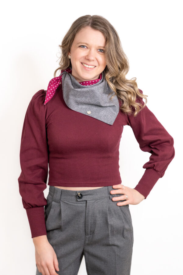 Elsa kleines Lodentuch Magenta – Halstuch aus Merinowoll-Loden für Damen