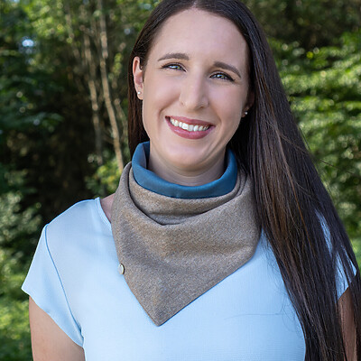 VIOLIN – Dreieckstuch aus Loden in Taupe (klein)