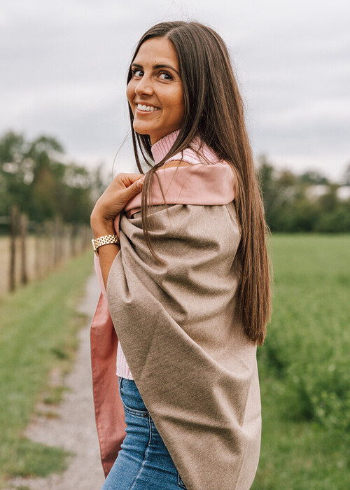 Dreieckstuch Tragevariante als Poncho - elegant, warm und kuschelig weich - Lodentuch aus Merinowolle von Mondschein